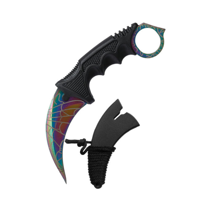 CS GO game style colorful camping survival eagle karambit knife