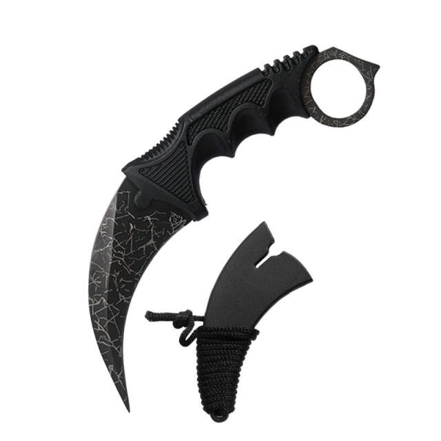 CS GO game style colorful camping survival eagle karambit knife