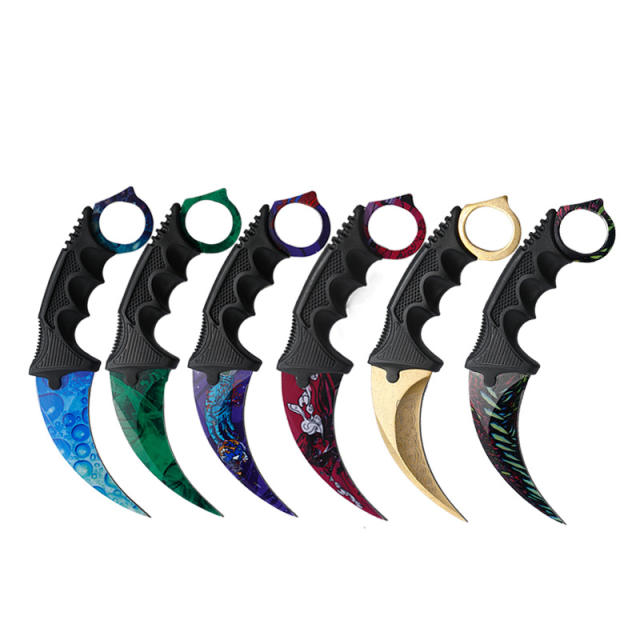 CS GO game style colorful camping survival eagle claw knife