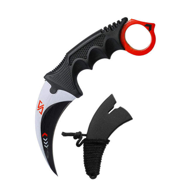 CS GO game style colorful camping survival eagle karambit knife