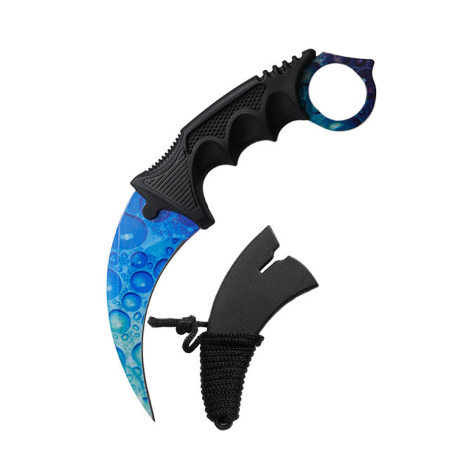 CS GO game style colorful camping survival eagle karambit knife