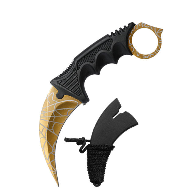 CS GO game style colorful camping survival eagle karambit knife