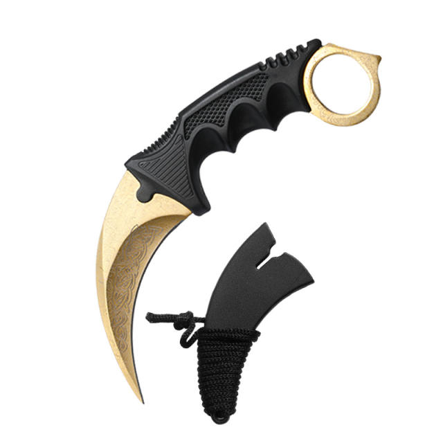 CS GO game style colorful camping survival eagle karambit knife