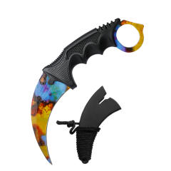 CS GO game style colorful camping survival eagle karambit knife