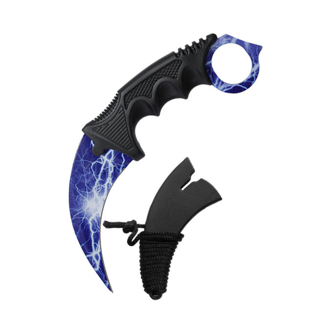 CS GO game style colorful camping survival eagle karambit knife