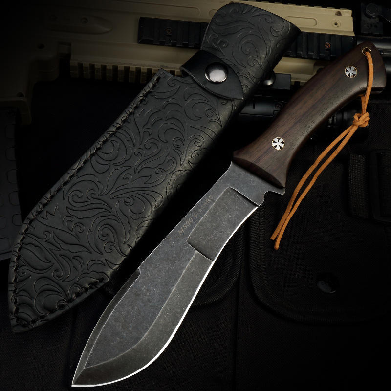 WILLOW INK M390 keel integrated sandalwood handle outdoor knife