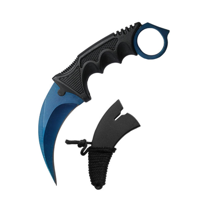 CS GO game style colorful camping survival eagle karambit knife