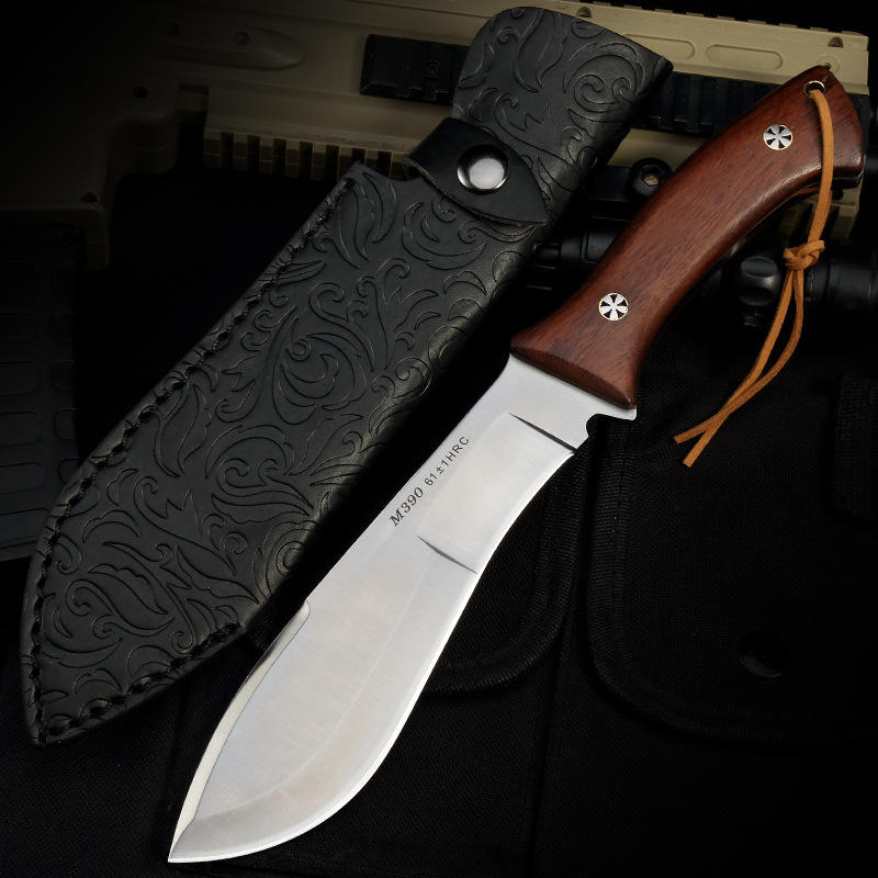 WILLOW INK M390 keel integrated sandalwood handle outdoor knife