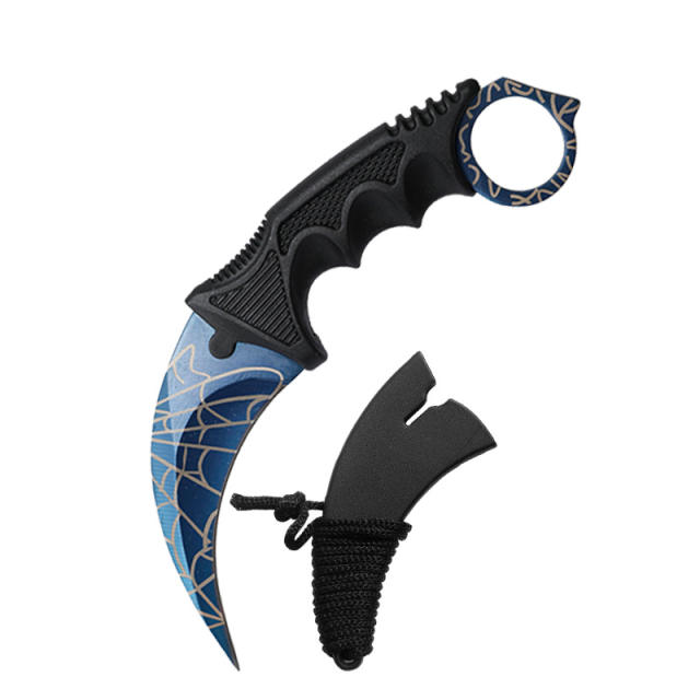 CS GO game style colorful camping survival eagle karambit knife
