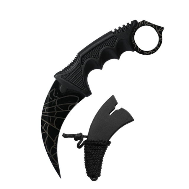 CS GO game style colorful camping survival eagle karambit knife