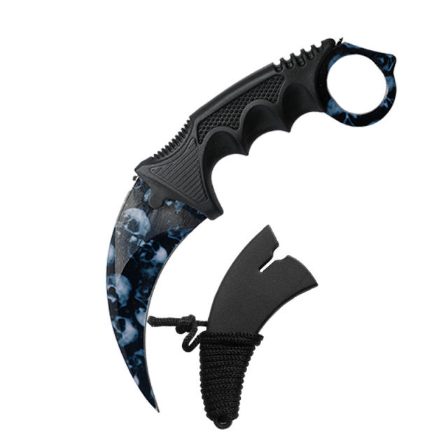 CS GO game style colorful camping survival eagle karambit knife