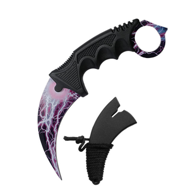 CS GO game style colorful camping survival eagle karambit knife