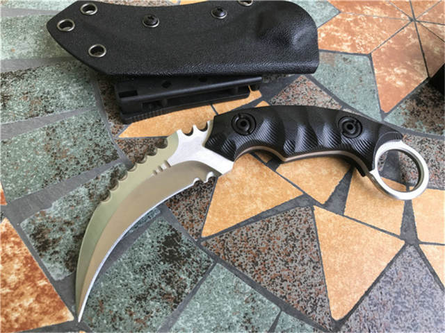 STRIDER G10 handle D2 steel outdoor camping tactical karambit knife