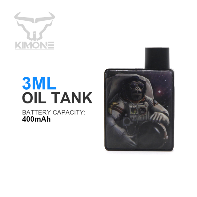 KIMONE CBD-Vape-Gerät mit benutzerdefinierter Vorheiz- und Spannungseinstellung, 3 ml Öltank