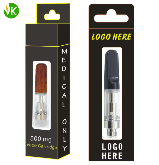 Wood Tip Ceramic Vape Cartridge | 0.8ml/1.0ml Empty