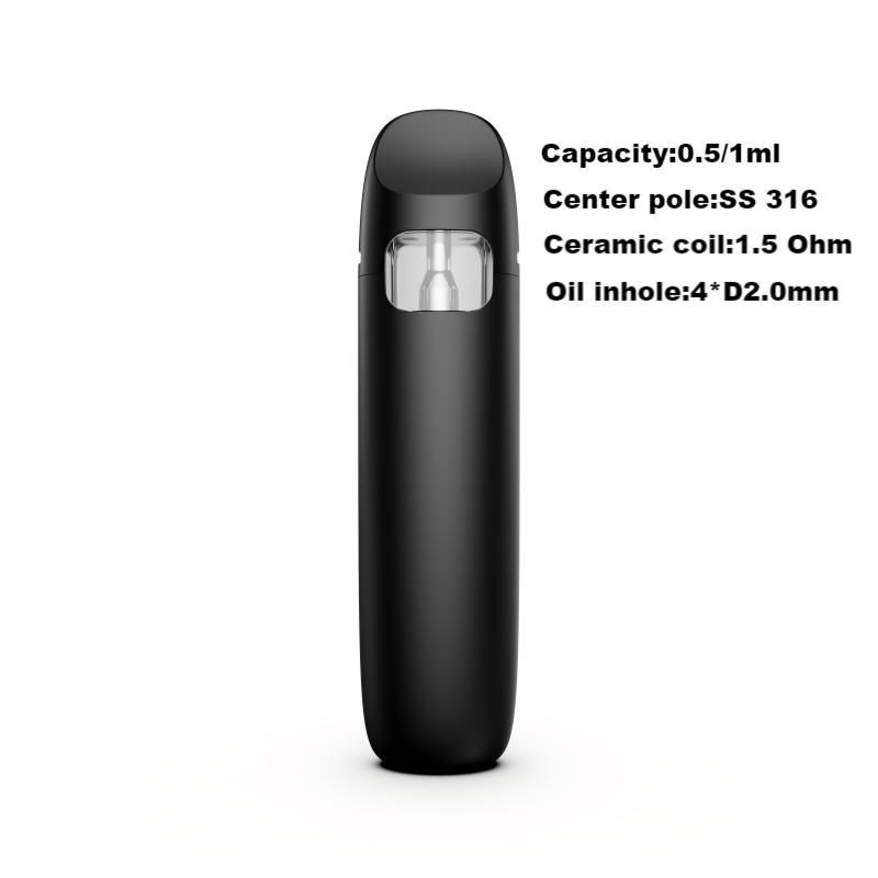 No-Leak Zirconia CBD Vape | 0.5ml/1ml Empty & Rechargeable
