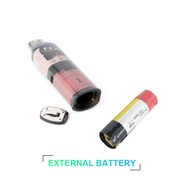 disposable vape with open cap and battery