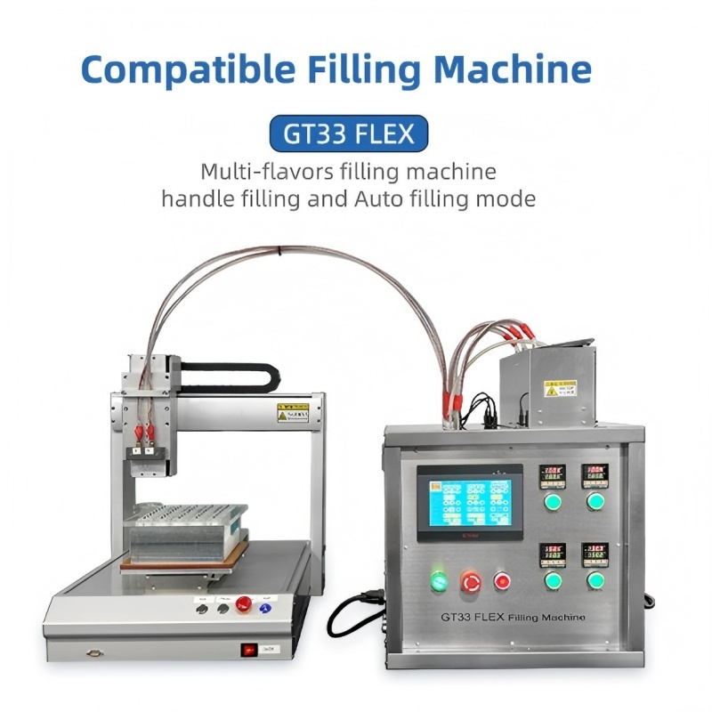Filling machine for multi-flavor CBD vapes
