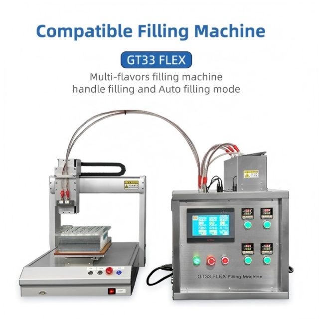 Filling machine for multi-flavor CBD vapes
