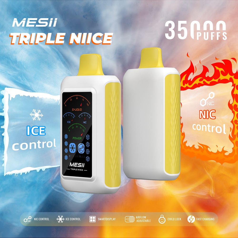 Close-up of the Mesii 35K adjustable airflow and button interface