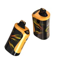 Close-up of Y18 Vape's Curved Dual Screen with Real-Time Battery and E-Liquid Monitoring Display