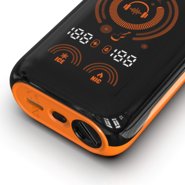 Detail view of the Y13's USB Type-C charging port and side-mounted airflow control