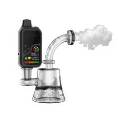 K1 vaporizer connected to glass water pipe - water filtration setup
