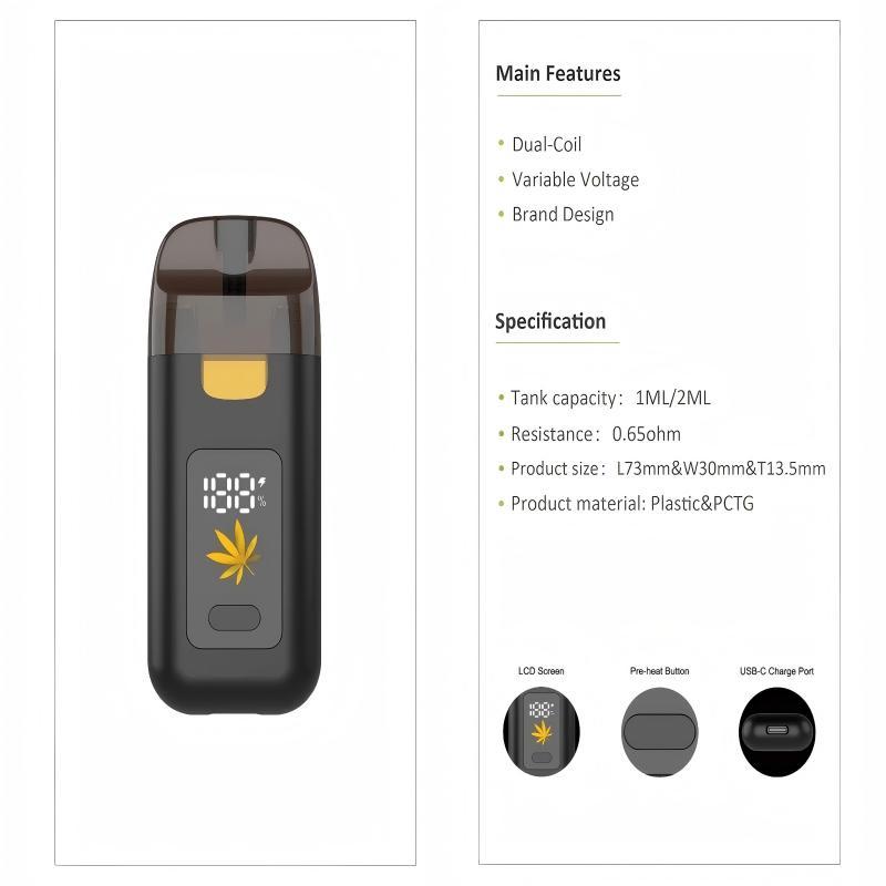AD7010 dual coil cbd vape pen parameter