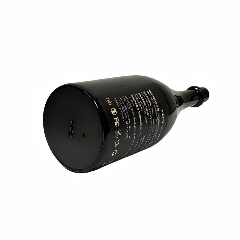 Champagne Bottle 30000 Puffs disposable vape side view with bottom Type-C charging port and 20ml e-liquid