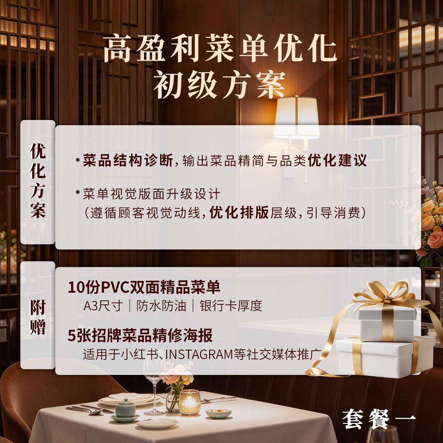 （套餐一）高盈利菜单优化初级方案