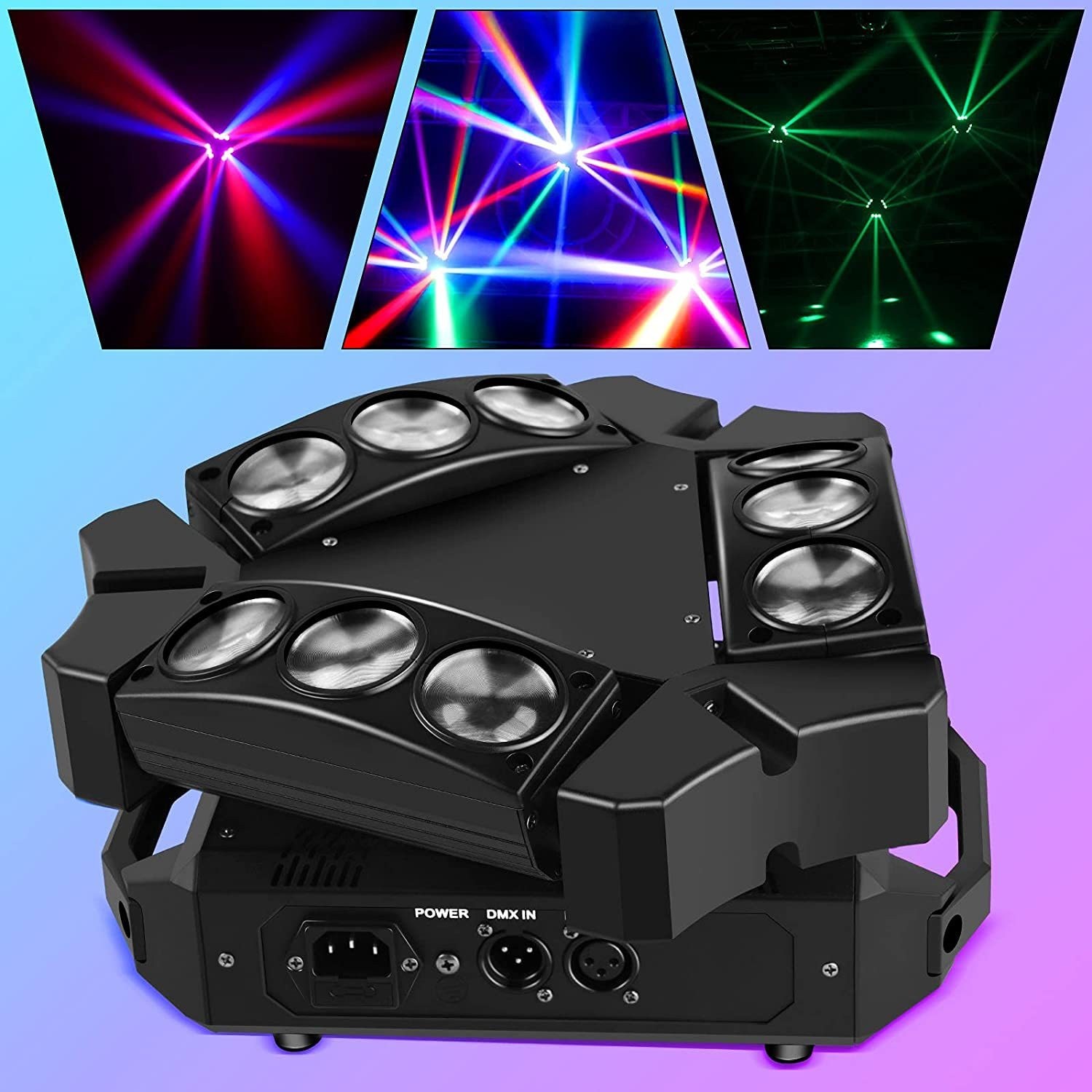 MINI 9Head Moving Head Light RGBW DJ