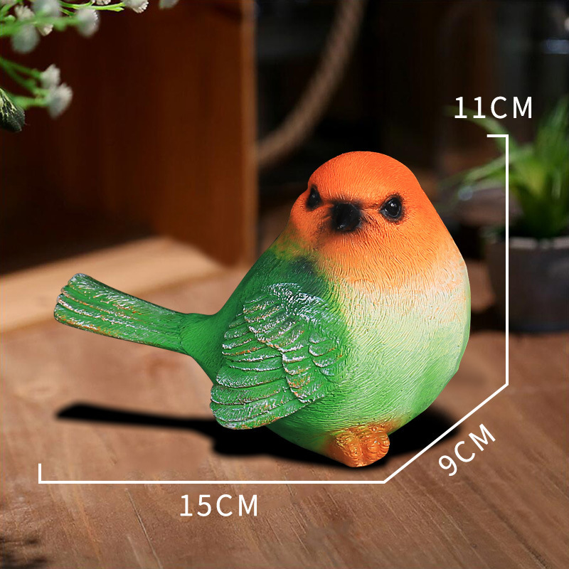 Polyresin Garden Robin Birds Ornaments Backyard Decor Statues Indoor Furnishings for Yard and Patio Lawn Outdoor Home Decoration