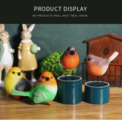 Polyresin Garden Robin Birds Ornaments Backyard Decor Statues Indoor Furnishings for Yard and Patio Lawn Outdoor Home Decoration