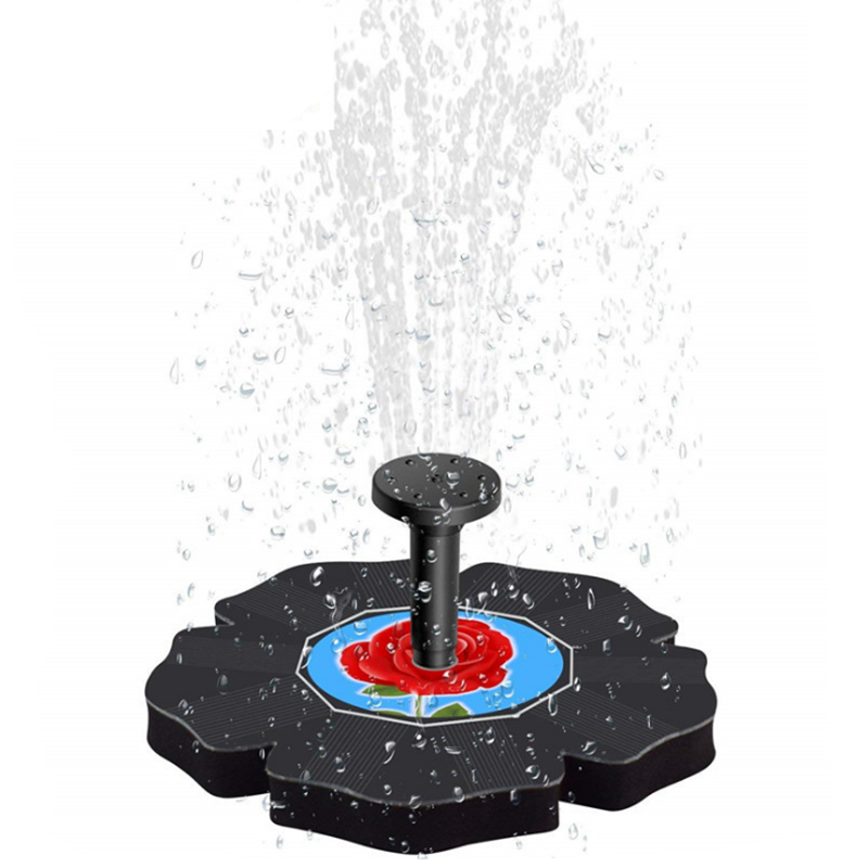 Milalit Solar Water Bubble Pump No Wiring Artificial Red Rose Design Fountain for Outdoor Garden Family Theme Amusement Park Fish Swimming Pool Tank Decoration