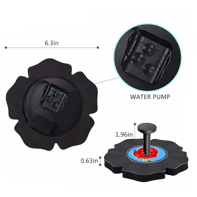 Milalit Solar Water Bubble Pump No Wiring Artificial Red Rose Design Fountain for Outdoor Garden Family Theme Amusement Park Fish Swimming Pool Tank Decoration
