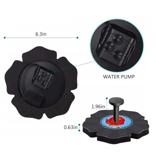 Milalit Solar Water Bubble Pump No Wiring Artificial Red Rose Design Fountain for Outdoor Garden Family Theme Amusement Park Fish Swimming Pool Tank Decoration