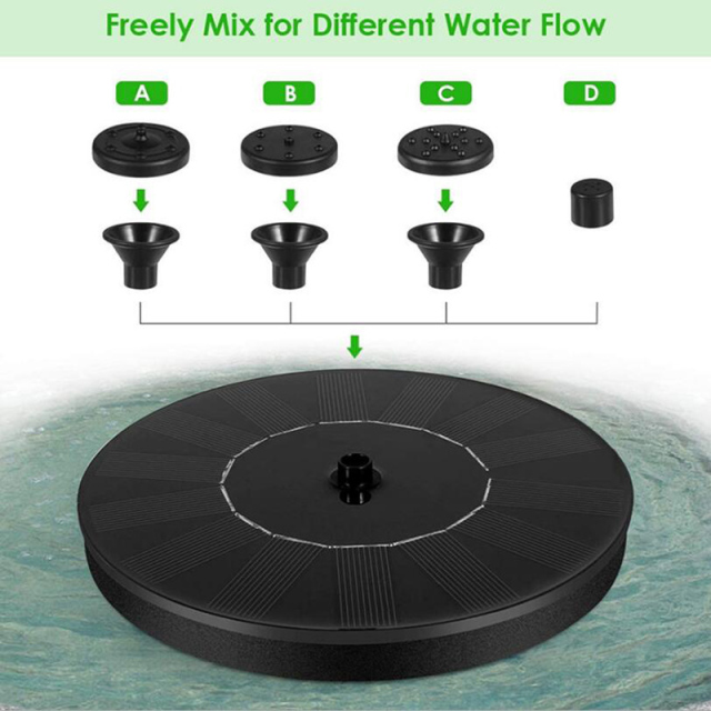 MilaLit Solar Water Floating Pump Mini Fountain 13cm Diameter Pumps for Bird Pet Animal Bath Drinking Desktop Garden Pool Fish Tank Decoration