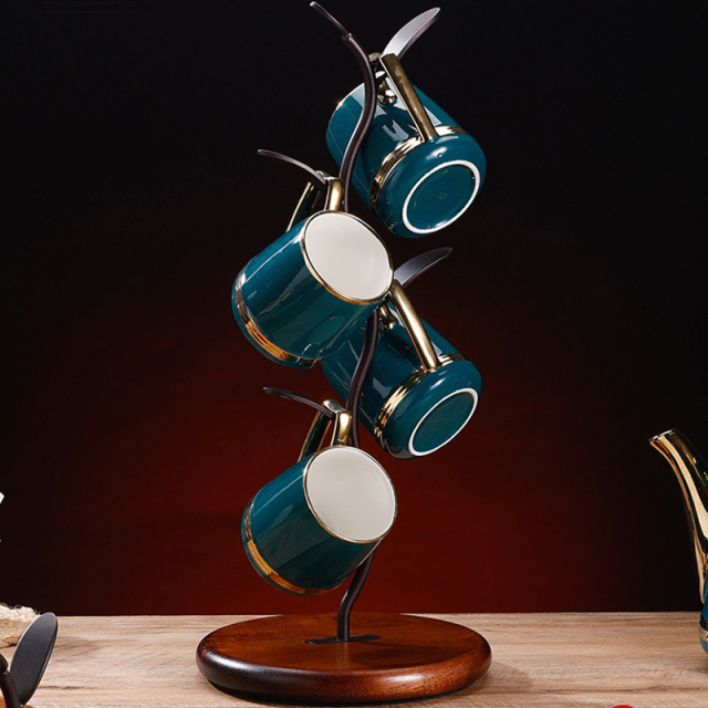 Milalit Metal Coffee Tea Milk Drink Beverage Mug Cup Rack Storage Stand Holder Display Drying Metal Tree Brunch Shape Rack Drying Storage Stand Rack Holders Display for Christmas Housewarming Party Kitchen Bar Tavern