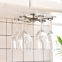 Milalit Cabinet Mounted Heavy Duty Metal Iron Goblet Wall Mounted Wine Glasses Cup Holder Hanging Cup Holder Stemware Drying Red Green Bronze Rack for Kitchen Hotel Bar Display Night Club