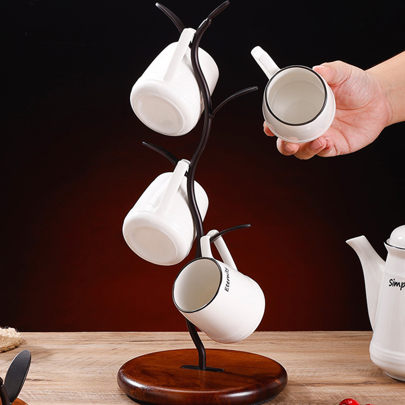 Milalit Metal Coffee Tea Milk Drink Beverage Mug Cup Rack Storage Stand Holder Display Drying Metal Tree Brunch Shape Rack Drying Storage Stand Rack Holders Display for Christmas Housewarming Party Kitchen Bar Tavern
