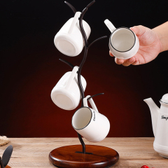 Milalit Metal Coffee Tea Milk Drink Beverage Mug Cup Rack Storage Stand Holder Display Drying Metal Tree Brunch Shape Rack Drying Storage Stand Rack Holders Display for Christmas Housewarming Party Kitchen Bar Tavern
