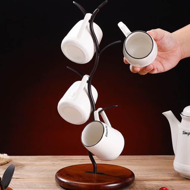 Milalit Metal Coffee Tea Milk Drink Beverage Mug Cup Rack Storage Stand Holder Display Drying Metal Tree Brunch Shape Rack Drying Storage Stand Rack Holders Display for Christmas Housewarming Party Kitchen Bar Tavern