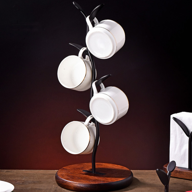 Milalit Metal Coffee Tea Milk Drink Beverage Mug Cup Rack Storage Stand Holder Display Drying Metal Tree Brunch Shape Rack Drying Storage Stand Rack Holders Display for Christmas Housewarming Party Kitchen Bar Tavern