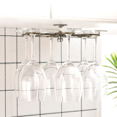 Milalit Cabinet Mounted Heavy Duty Metal Iron Goblet Wall Mounted Wine Glasses Cup Holder Hanging Cup Holder Stemware Drying Red Green Bronze Rack for Kitchen Hotel Bar Display Night Club
