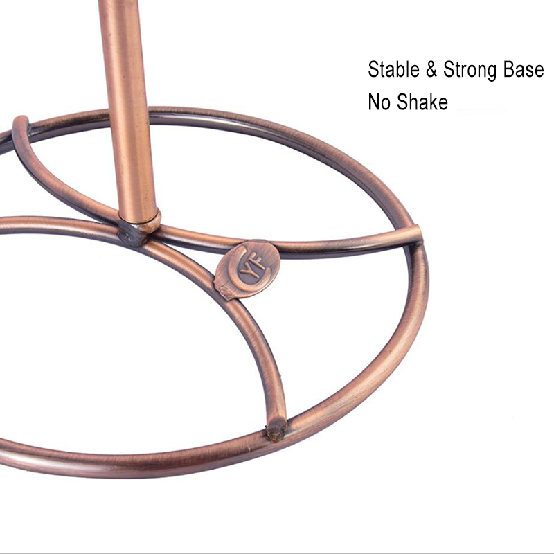 Milalit Spiral Style Antique Bronze Countertop Grape Wine Glass Holder Elegant Cup Rack Draining Stand Freestanding Tabletop Stemware Storage Racks with 6 Hooks for Kitchen Bar Karaoke Banquet