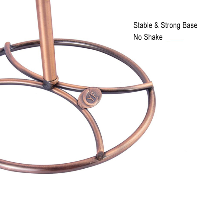 Milalit Spiral Style Antique Bronze Countertop Grape Wine Glass Holder Elegant Cup Rack Draining Stand Freestanding Tabletop Stemware Storage Racks with 6 Hooks for Kitchen Bar Karaoke Banquet
