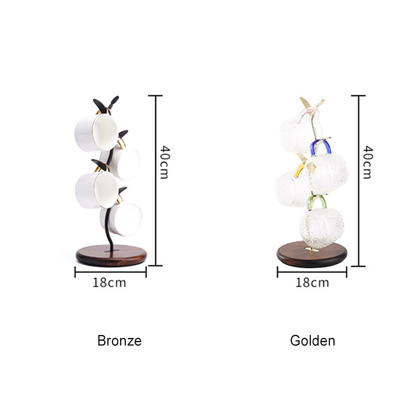 Milalit Metal Coffee Tea Milk Drink Beverage Mug Cup Rack Storage Stand Holder Display Drying Metal Tree Brunch Shape Rack Drying Storage Stand Rack Holders Display for Christmas Housewarming Party Kitchen Bar Tavern