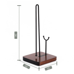 Milalit New Tabletop Solid Wooden No Rust Paper Tissue Roll Holders Metal Iron Collection Rust- Resistant Rack Towel Dispenser Stand Paper Napkin Holder for Luxury Hotel Kitchen Countertop Kitchen Bathroom Brown Golden