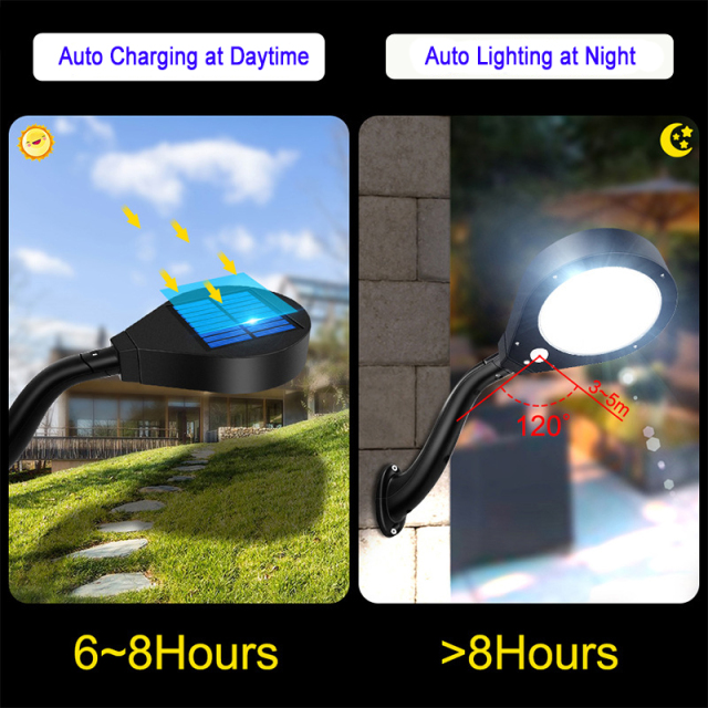 Milalit PIR Sensor Automatic Light Control 800lm Solar Shower Rose Shape Wall Light Weatherproof 61LED  Superbright Wall Light Li-ion Rechargeable Battery Lamp Outdoor Lamps for Garden Lounge Garage