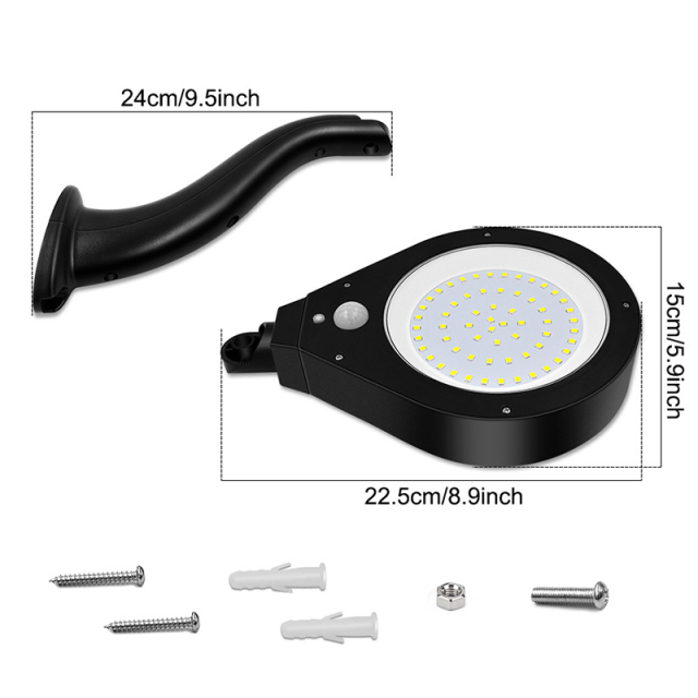 Milalit PIR Sensor Automatic Light Control 800lm Solar Shower Rose Shape Wall Light Weatherproof 61LED  Superbright Wall Light Li-ion Rechargeable Battery Lamp Outdoor Lamps for Garden Lounge Garage